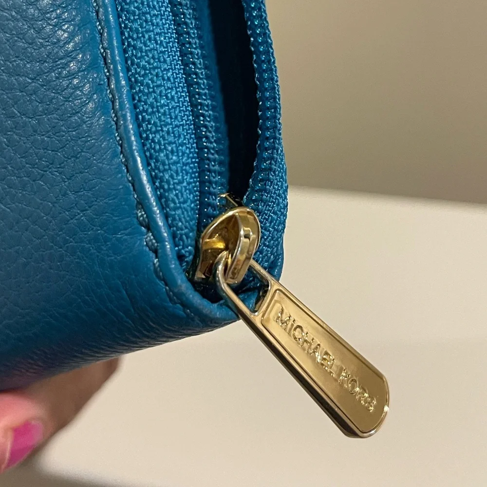 Michael Kors Blue Leather Wallet - Picture 3 of 7